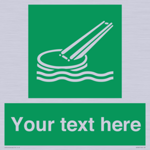 Custom sign safe condition Marine evacuation slide